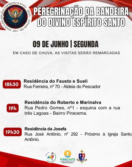 Peregrina&ccedil;&atilde;o da Bandeira do Divino Esp&iacute;rito Santo  09 de Junho