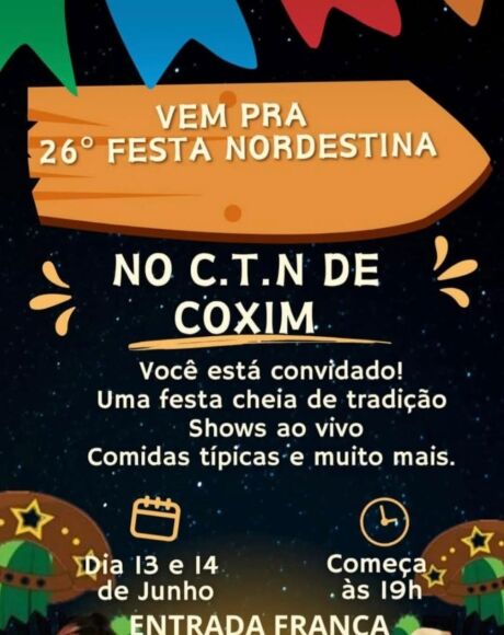 Coxim d&aacute; in&iacute;cio hoje &agrave; 26&ordf; Festa dos Nordestinos: cultura, m&uacute;sica e sabores em dois dias de festa