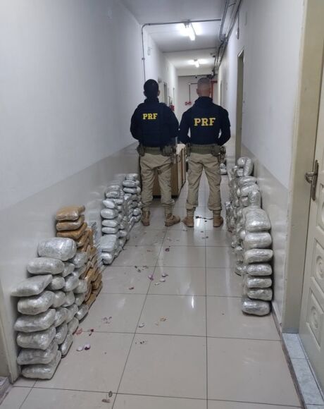 PRF apreende 205 kg de maconha e 20 kg de coca&iacute;na em &ocirc;nibus na BR-262, em Corumb&aacute;
