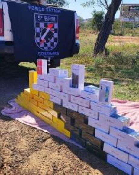 Pol&iacute;cia Militar apreende carga de celulares avaliada em mais de R$ 72 mil em Coxim