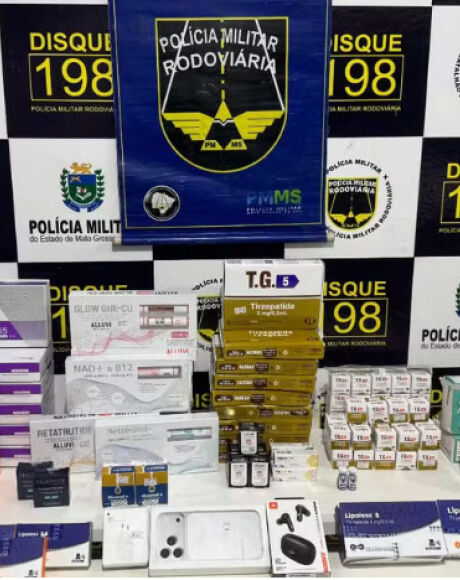 Pol&iacute;cia Rodovi&aacute;ria apreende medicamentos e eletr&ocirc;nicos avaliados em R$ 130 mil em Ponta Por&atilde;