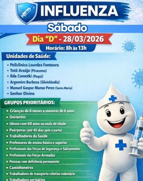 S&aacute;bado de vacina&ccedil;&atilde;o em Coxim: secretaria de sa&uacute;de mobiliza popula&ccedil;&atilde;o para Dia "D" 