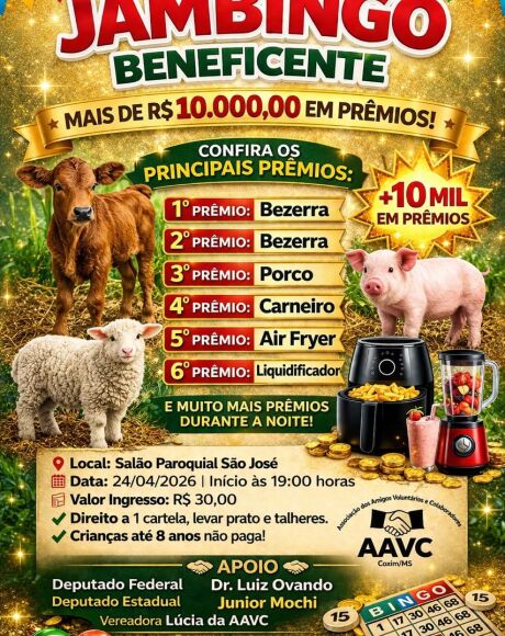 Solidariedade que salva vidas: Bingo beneficente em Coxim vai custear cirurgias urgentes