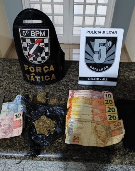 For&ccedil;a T&aacute;tica intensifica combate ao tr&aacute;fico e prende suspeito com drogas em Coxim