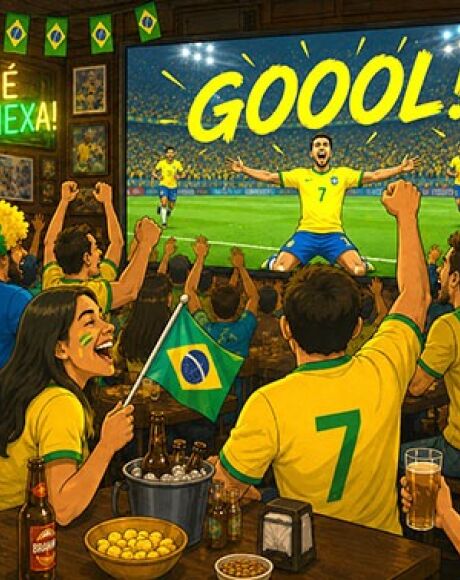 Vai torcer pelo Brasil em bar ou em casa mesmo?
