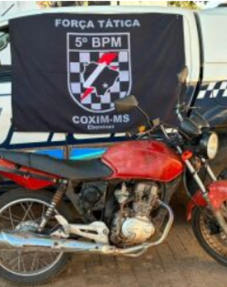 Pol&iacute;cia Militar localiza moto utilizada em tentativa de homic&iacute;dio em Coxim