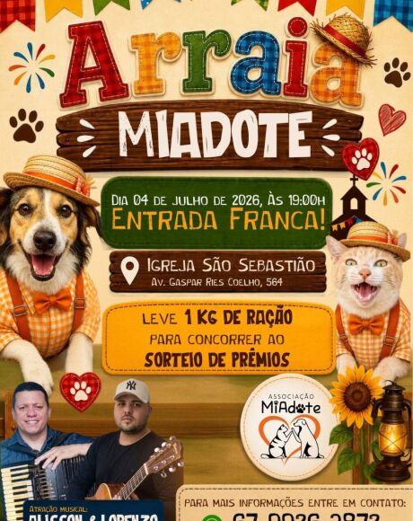 Arrai&aacute; da MIAdoTe promete m&uacute;sica, solidariedade e divers&atilde;o em prol dos animais resgatados