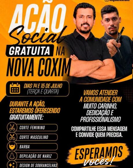 Prefeitura e barbearia promovem a&ccedil;&atilde;o social gratuita com servi&ccedil;os de beleza na Nova Coxim