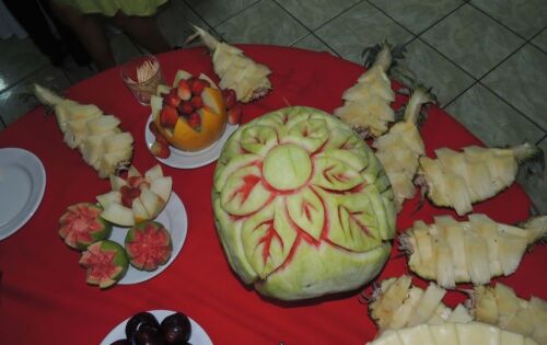 Bel&iacute;ssima decora&ccedil;&atilde;o que acompanhava um card&aacute;pio delicioso