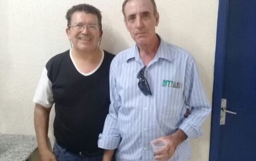 &Iacute;cones do r&aacute;dio esportivo do estado lembrando da boa fase do futebol do MS. Agnaldo Cardoso e Piaza Santos.