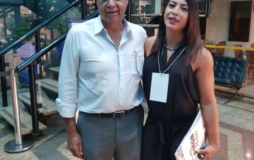 Ex-governador Andr&eacute; Puccinelli e Priscila Pires do BBB na Conven&ccedil;&atilde;o do PMDB Mulher