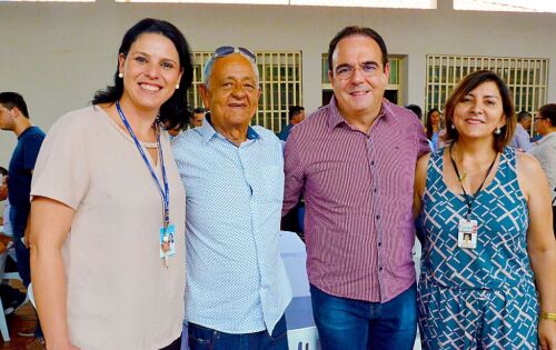 *** Paula ( Sanesul), Rubens Dantas (Di&aacute;rio do Estado), deputado Felipe Orro e esta colunista durante 2&ordf; Edi&ccedil;&atilde;o Governo Itinerante em Rio Verde. 