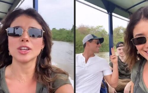 ***A cantora Paula Fernandes compartilhou com os f&atilde;s na ter&ccedil;a-feira (20) um passeio de barco pelo rio Aquidauana, aqui no Mato Grosso do Sul. Acompanhada por Cau&atilde; Reymond e a esposa do ator, Mariana Goldfarb, a sertaneja navegou pelas &aacute;guas do local ao lado do amado, Rony Cecconello. Os famosos est&atilde;o fazendo v&aacute;rios passeios para conhecer melhor o Pantanal e alguns projetos da regi&atilde;o. 