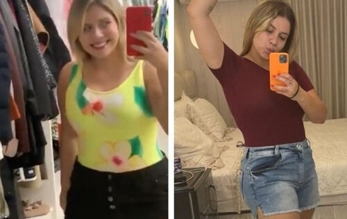 *** A cantora sertaneja Marilia Mendon&ccedil;a compartilhou ontem com os f&atilde;s no Twitter um antes e depois para mostrar como com alimenta&ccedil;&atilde;o correta e a pr&aacute;tica regular de exerc&iacute;cios &eacute; poss&iacute;vel perder peso. Para isso, a sertaneja postou duas fotos, uma ap&oacute;s sua abdominoplastia em mar&ccedil;o de 2019 e outra atual, ap&oacute;s engravidar e dar &agrave; luz o primeiro filho, Leo, hoje com 1 ano, da rela&ccedil;&atilde;o com o cantor Murilo Huff. Primeira foto 40 dias p&oacute;s abdominoplastia, segunda foto quase 2 anos depois de fazer a abdominoplastia e engravidar, seguindo a estrat&eacute;gia low carb e treinando regularmente.