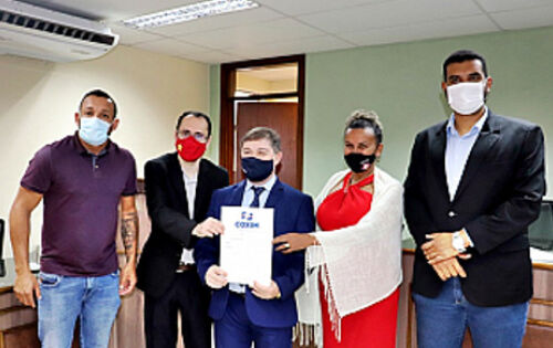 *** Marcinho Souza, Abilio Vaneli, prefeito Edilson Magro, Marly Nogueira e Willian Meira