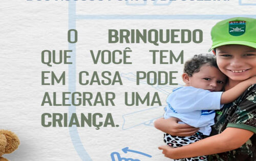 Participe da nossa campanha de doa&ccedil;&atilde;o de brinquedos. Pontos de coleta. Supermercado Favorito/ &Aacute;rea de lazer do 47BI/ guarda da vila dos oficiais em frente ao Sicredi.