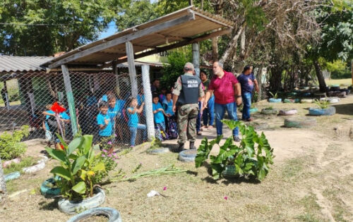 PMA NAS ESCOLAS RURAIS As escolas rurais n&atilde;o est&atilde;o de fora dos olhos da seguran&ccedil;a p&uacute;blica e para isso a Pol&iacute;cia Militar Ambiental (PMA) tem realizado o patrulhamento nestas institui&ccedil;&otilde;es para garantir a integridade dos alunos e professores. Pais est&atilde;o sendo orientados sobre n&atilde;o compartilhar not&iacute;cias sem a certeza da veracidade, rotina de fiscaliza&ccedil;&atilde;o das mochilas, al&eacute;m de um olhar atento &agrave; atitudes e comportamentos suspeitos. Para denuncias, a pol&iacute;cia disponibilizou o telefone 190.