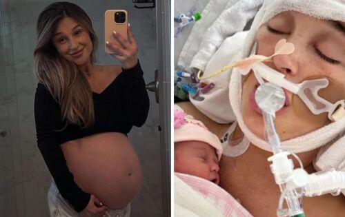 ***A influenciadora Jackie Miller foi colocada em coma induzido durante a gravidez, depois de sofrer uma les&atilde;o cerebral, que, posteriormente, levou a cinco cirurgias cerebrais diferentes. Sua filha nasceu de uma cesariana de emerg&ecirc;ncia, gra&ccedil;as ao estado de sa&uacute;de dela, mas agora est&aacute; colocando sua vida de volta nos trilhos. A fam&iacute;lia da influenciadora de 35 anos compartilhou a boa not&iacute;cia em um post no Instagram, atualizando seus f&atilde;s dizendo que ela acordou do coma e agora est&aacute; em um centro de reabilita&ccedil;&atilde;o neurol&oacute;gica. Com 39 semanas de gravidez, James sofreu uma ruptura de aneurisma cerebral e desmaiou em sua casa e isso levou a um sangramento intenso e ao parto por cesariana, de acordo com a revista People. Depois que sua filha Knoxly Rose nasceu, o beb&ecirc; foi colocado nos bra&ccedil;os de James enquanto ela estava em coma antes de passar os pr&oacute;ximos 12 dias na UTI. (Ofuxico) foto:Reprodu&ccedil;&atilde;o/Instagram