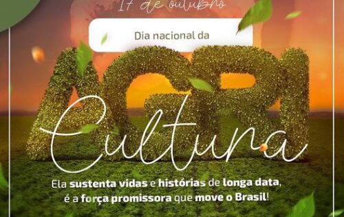 *** Hoje (17), comemora-se o Dia Nacional da Agricultura. Esta data celebra uma das atividades mais antigas da humanidade: a &ldquo;arte&rdquo; de cultivar a terra, retirando dos campos alimentos essenciais para a subsist&ecirc;ncia e manuten&ccedil;&atilde;o da economia mundial. Parab&eacute;ns a todos os profissionais que atuam nessa &aacute;rea, em especial aos do nosso Munic&iacute;pio. 