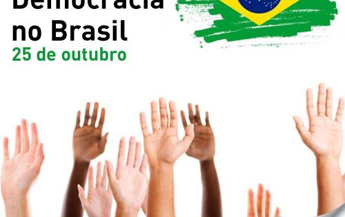***** 25 de outubro, Dia da Democracia: direito de voto &eacute; conquista democr&aacute;tica. A palavra democracia tem origem grega e significa &ldquo;poder do povo&rdquo;. Originada na Gr&eacute;cia antiga, era a forma de governo que caracterizava a administra&ccedil;&atilde;o pol&iacute;tica dos interesses coletivos das cidades-estados, com os cidad&atilde;os se reunindo em assembleias p&uacute;blicas para a tomada de decis&otilde;es relativas &agrave; comunidade. O direito ao voto direto, secreto, universal e peri&oacute;dico &eacute; uma conquista do povo brasileiro decorrente de anos de luta. Portanto, na data de hoje celebramos a democracia brasileira, refletindo sobre seu aperfei&ccedil;oamento, com o fortalecimento das institui&ccedil;&otilde;es, aumento da representatividade dos diversos segmentos da sociedade e valoriza&ccedil;&atilde;o do Estado Democr&aacute;tico de Direito, para que a soberania popular continue a ser respeitada e manifestada.