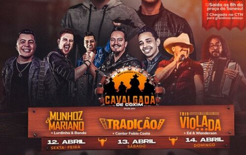 *** Na pr&oacute;xima quinta-feira(11), Coxim comemora 126 anos com muitas atra&ccedil;&otilde;es, como esporte, Cavalgada, show com a dupla Munhoz e Mariano na pr&oacute;xima sexta-feira (12), no s&aacute;bado (13), Tradi&ccedil;&atilde;o, no domingo Violada. O evento ser&aacute; no CTN entrada franca. A programa&ccedil;&atilde;o &eacute; extensa e pode ser conferida nas p&aacute;ginas internas 