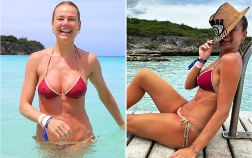 A atriz Tha&iacute;s Pacholek, de 40 anos, aproveitou a segunda-feira (27) em Cura&ccedil;ao, ilha no Caribe holand&ecirc;s conhecida pelas belas praias de &aacute;guas cristalinas. A artista compartilhou fotos com um biqu&iacute;ni fio-dental na cor vermelha e, na legenda, disparou: "X&ocirc;, olho gordo".(Quem)