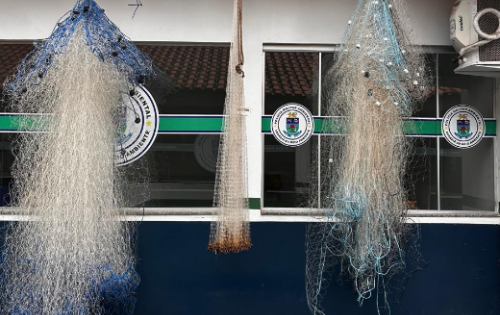 Redes de pesca apreendidas pela PMA de Coxim