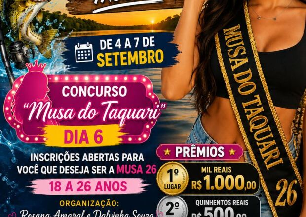 6&ordm; Campeonato de Pesca galera do Taquari ter&aacute; desfile da Musa do Taquari e shows