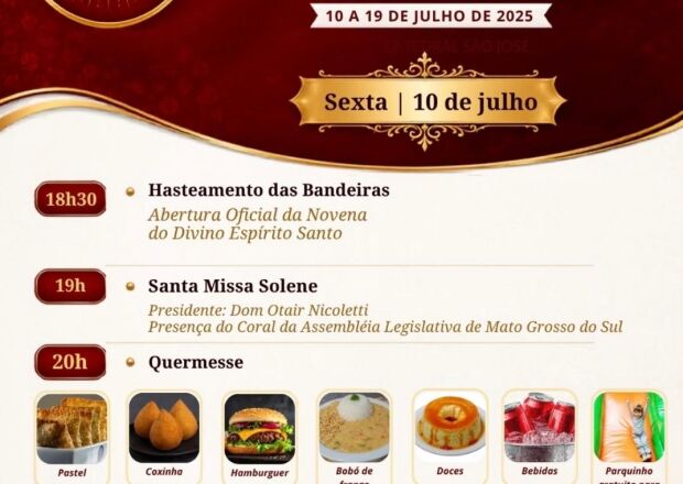Come&ccedil;a hoje em Coxim a 131&ordf; Festa do Divino Esp&iacute;rito Santo 