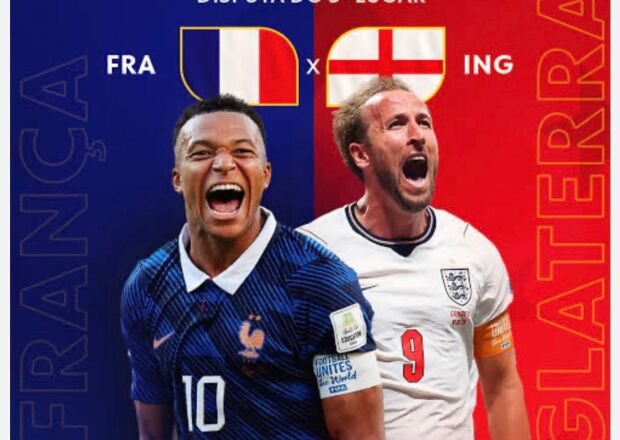Fran&ccedil;a e Inglaterra duelam hoje pelo terceiro lugar da Copa do Mundo de 2026