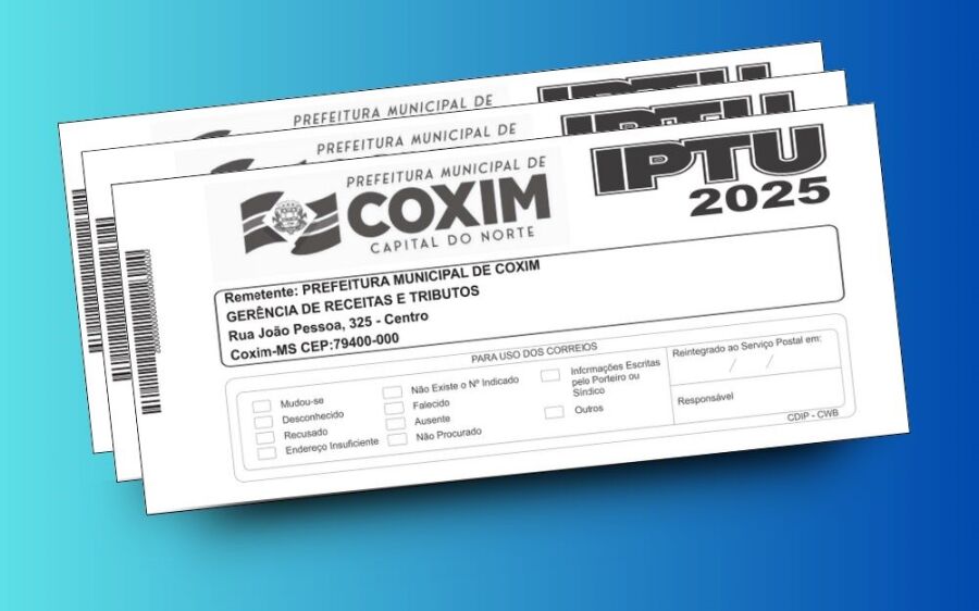 Boletos do IPTU começam a ser entregues em Coxim