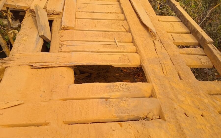 Temendo prejuízos, pecuaristas exigem reparos urgentes em ponte na região da Cachoeirinha em Coxim
