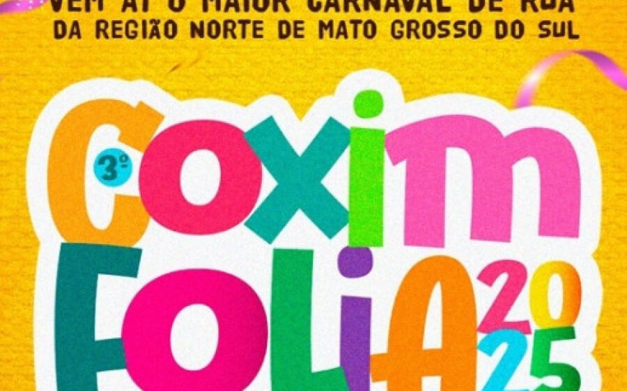 O Coxim Folia 2025 já tem data marcada e promete três dias inesquecíveis de folia, música e diversão