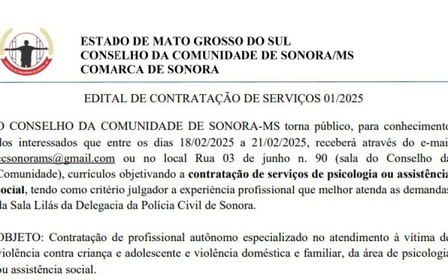 Sonora abre seleção para profissionais de Psicologia e Serviço Social em projetos sociais