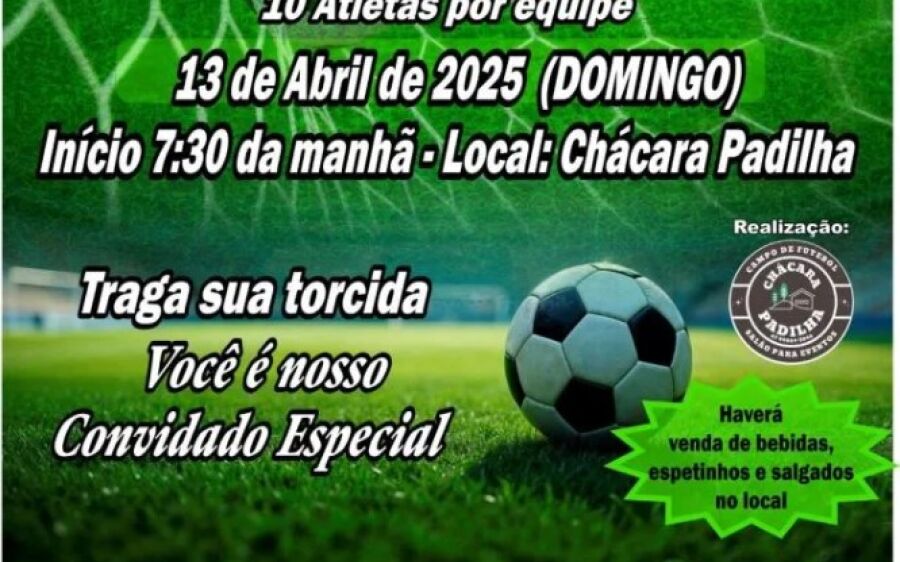 Chácara Padilha promove o 1&ordm; Torneio de Futebol 7 Veterano Sub-50 em Rio Verde