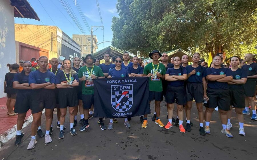 Policiais militares participam da 6ª edição da Corrida de São José em Coxim