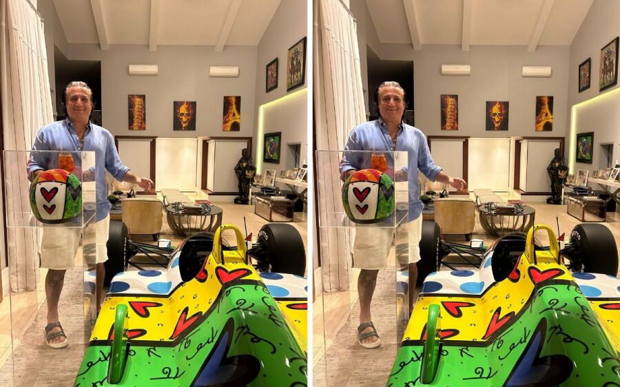 Romero Britto cria obra inspirada na Fórmula 1 em seu retorno ao Brasil
