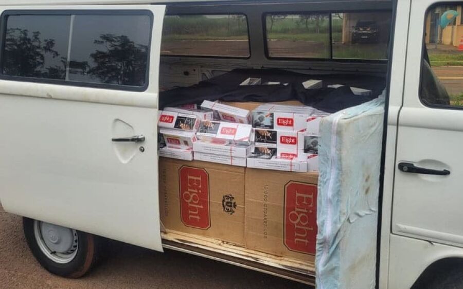 Kombi com cigarros contrabandeados é apreendida em MS a caminho de SP
