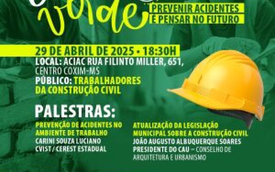 Abril Verde em Coxim terá evento voltado à construção civil