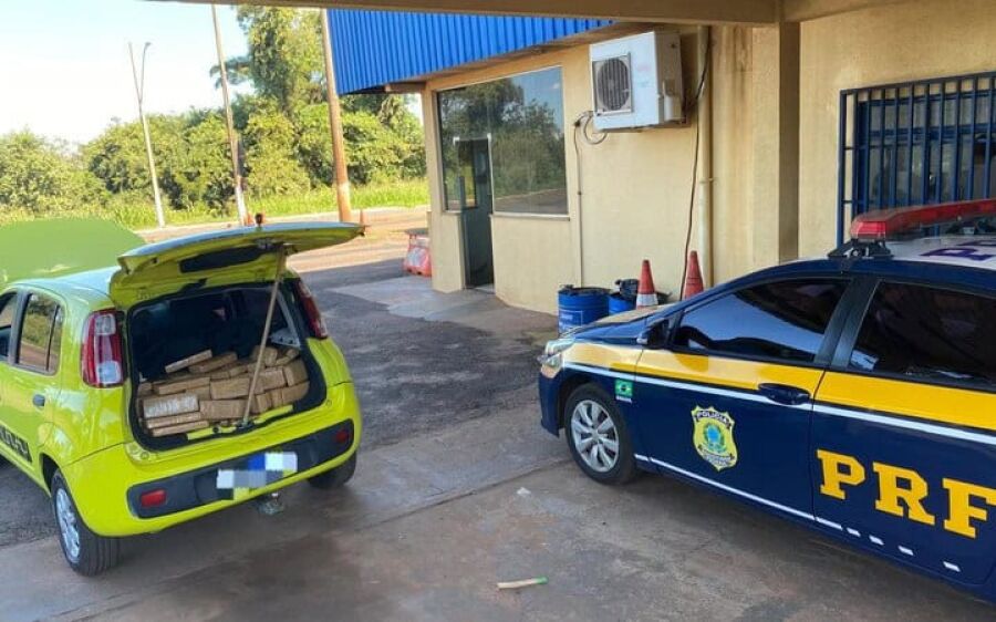 Homem é flagrado com 404 kg de drogas em carro na BR-267 em MS

