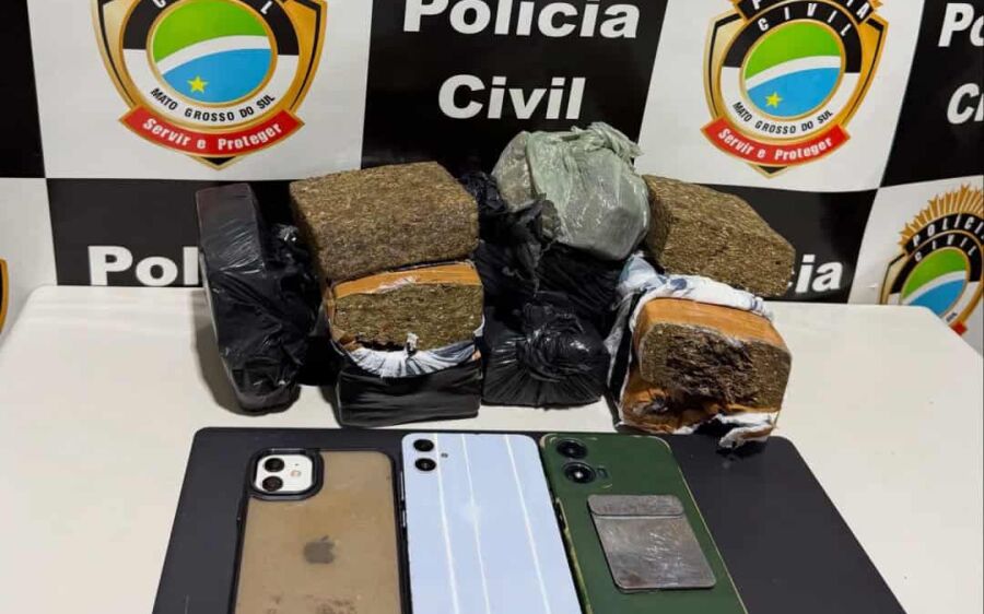 Casal é preso com quase 4kg de maconha em hotel de Inocência
