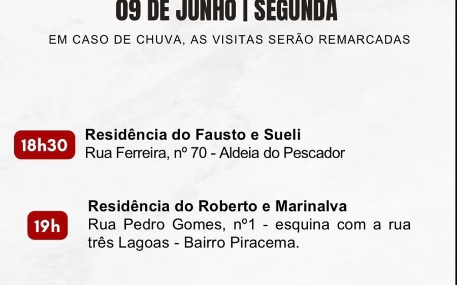 Peregrinação da Bandeira do Divino Espírito Santo  09 de Junho