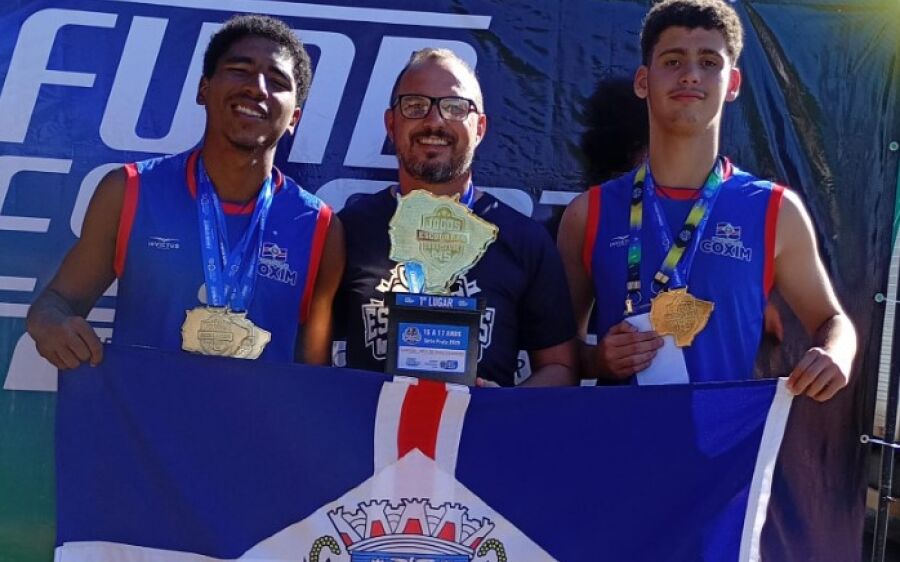 Atletas de Coxim conquistam ouro na série Prata do Vôlei de Praia nos Jogos Escolares da Juventude