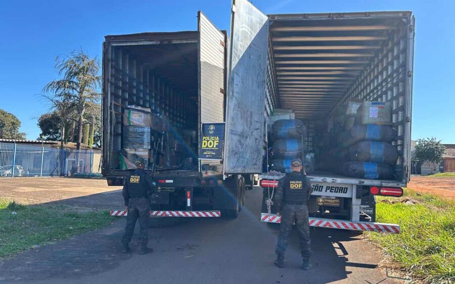 Dois caminhões com produtos de contrabando são apreendidos em Campo Grande
