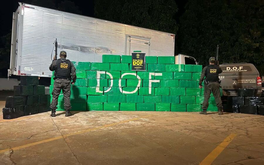 Caminhão com mais de 1,5 tonelada de maconha é apreendido pelo DOF na MS-164