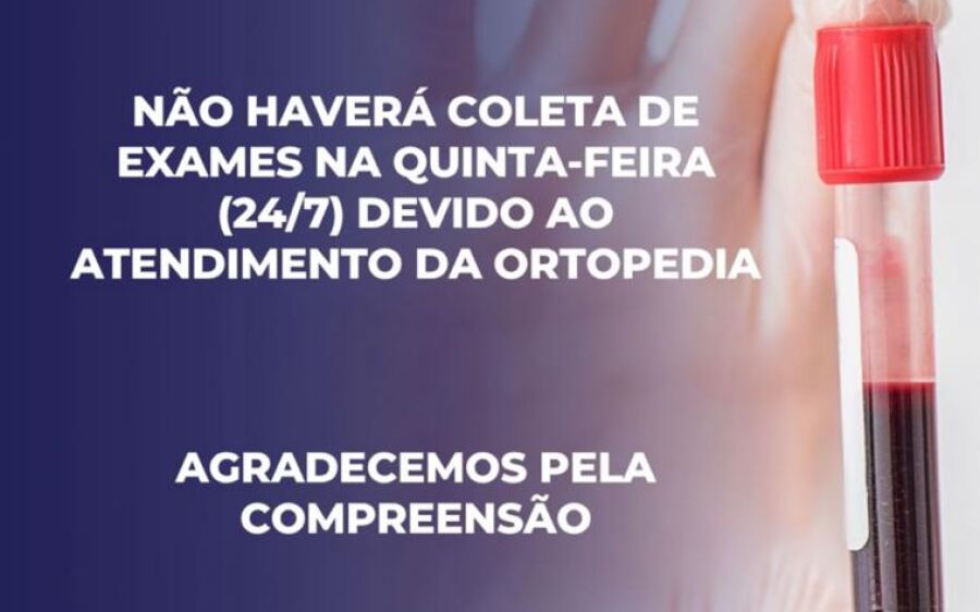 Coleta de exames será suspensa no Hospital Regional de Coxim nesta quinta-feira (24)