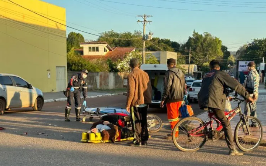 Motociclista fica ferida após colisão com caminhão em Rio Verde de MT