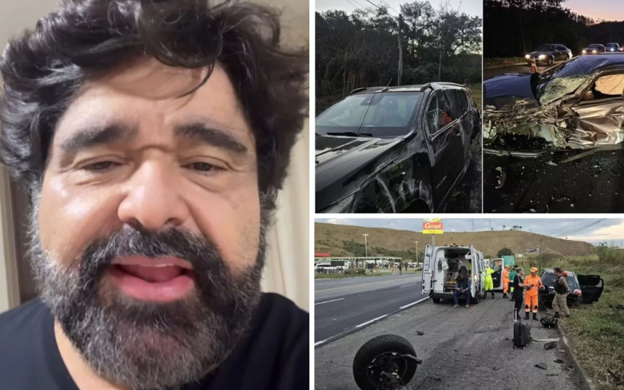 Fabiano, dupla de César Menotti, capota carro a caminho de show

