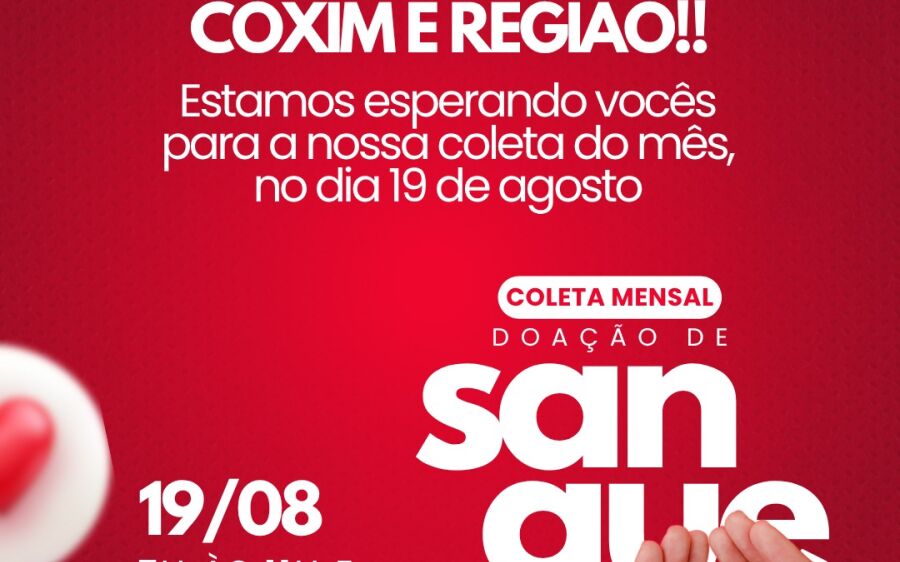 Solidariedade que Salva Vidas: Coxim recebe coleta de sangue do Hemosul hoje