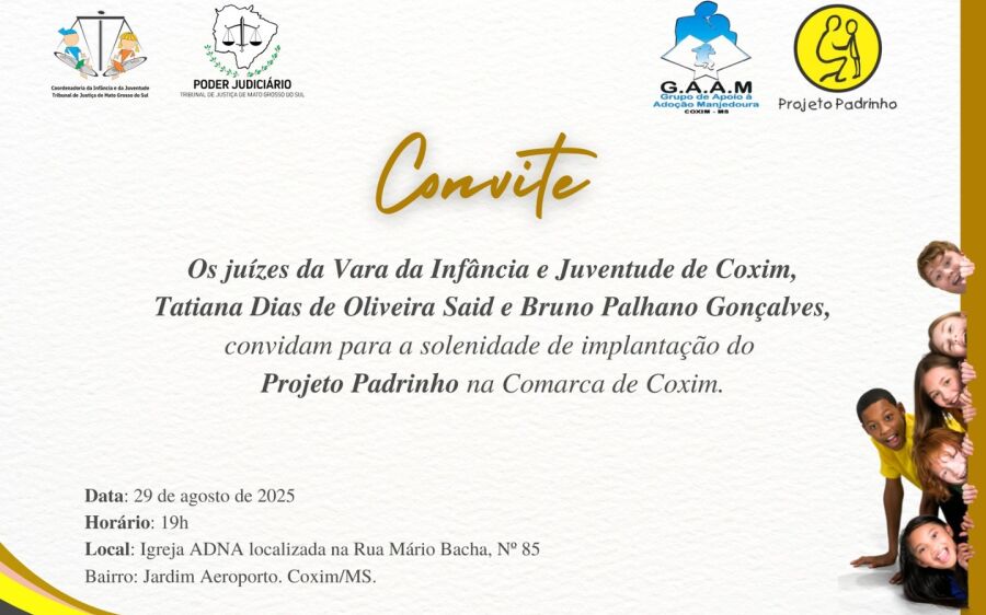 Coxim implanta Projeto Padrinho para fortalecer vínculos com crianças e adolescentes acolhidos